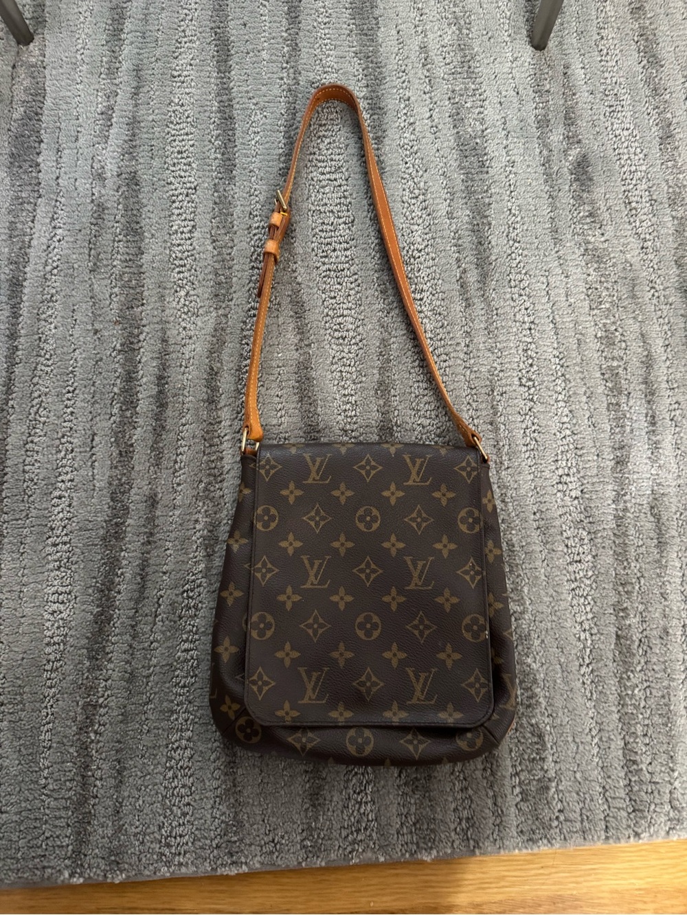 Louis Vuitton Monogram Shoulder Bag - Brown with Tan Strap